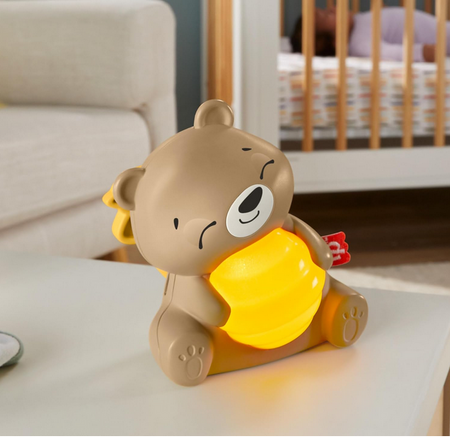 MATTEL Fisher-Price Ours en peluche apaisant avec musique/lumière HRB18