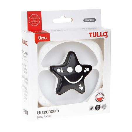 TULLO Rattle black and white star for babies 71568