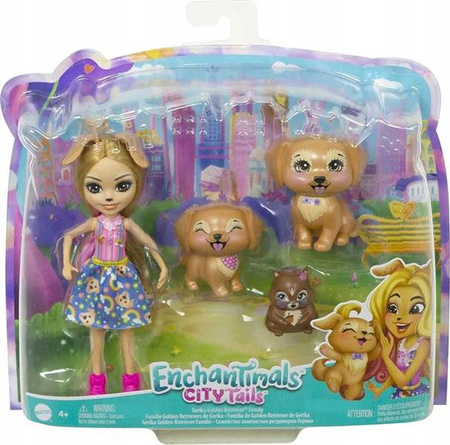 Enchantimals doll with a family of Golden Retrievers GJX43 HHB85 - toy for children