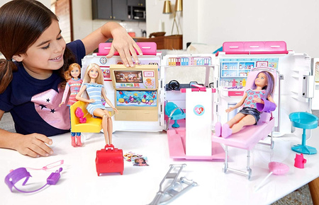 Barbie mobile ambulance with lights and sound FRM19