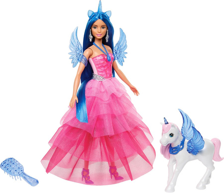 MATTEL Barbie Princesse Saphir Poupée avec Licorne Ailée HRR16