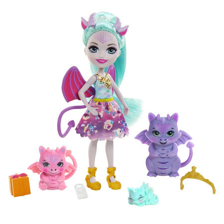 Enchantimals doll + dragon family GYJ09 GJX43