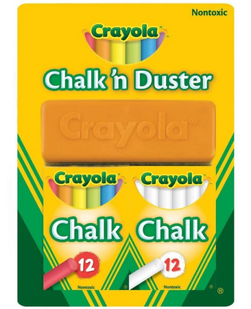 Crayola craie blanche et colorée avec éponge 2x12 pcs 51-6009