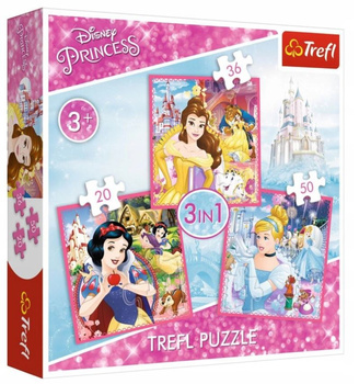 Puzzle 3en1 pour enfants Le Monde Enchanté des Princesses 34833