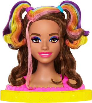 Barbie styling head neon brown hair HMD80