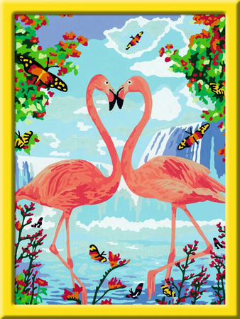 Painting by numbers CreArt Flamingos in Love 28991