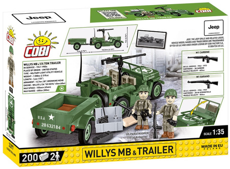 COBI HC World War II Willys MB & Trailer 200kl 2297