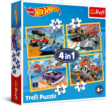 Trefl Puzzle 4in1 Vehicles Hot Wheels Mattel HW 34627