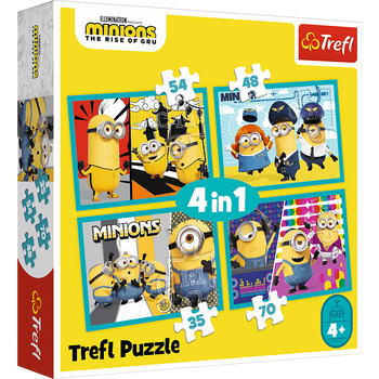 Puzzle 4 en 1 Monde drôle des Minions 34339