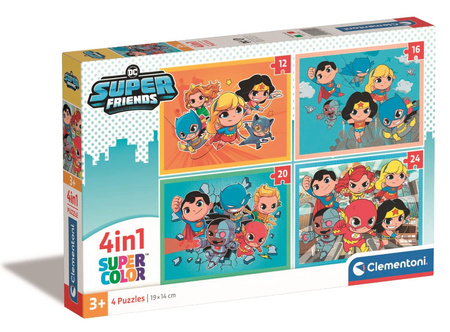 Clementoni Puzzle 4in1 SuperKolor DC Superfriends 21520 - Puzzles for Children