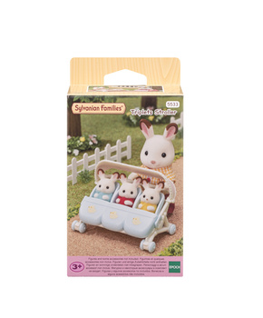 Sylvanian Families Poussette pour triplés 05533 - Poussette de poupée