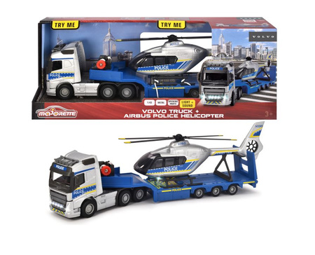 Majorette Volvo set camion de police hélicoptère son lumineux 371-6000