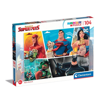 Puzzle Clementoni 104 SuperKolor DC Superpets 27172