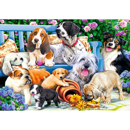 Puzzle 1000 pièces Chiens dans le jardin 10556