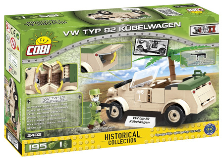 Historical Collection WWII VW Type 82 Kubelwagen 195 bricks 2402