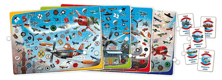 Planes puzzle 4 pieces + game Where is it? 12021