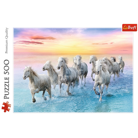 Puzzle 500 White horses galloping 37289