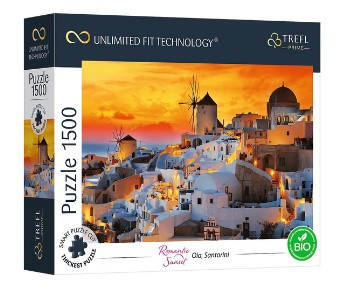 Trefl Puzzle 1500 pièces Coucher de soleil romantique Oia Santorin 26195