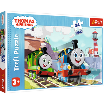 Trefl Puzzle Maxi 24 - Thomas et Percy sur les rails 14354 | Puzzle pour les enfants