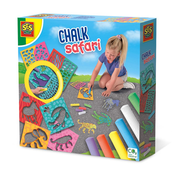 Sidewalk chalk with Safari templates for children 02204