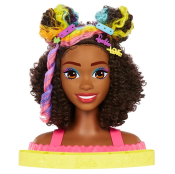 Barbie tête coiffante bouclée néon HMD79