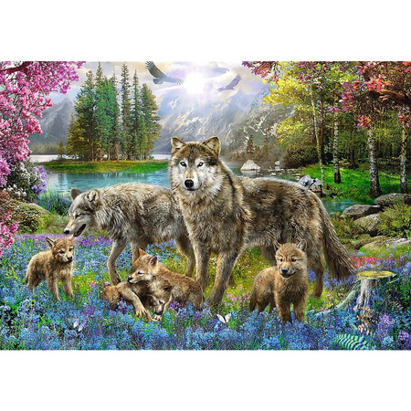 Puzzle 1000 pièces Famille loup 10558