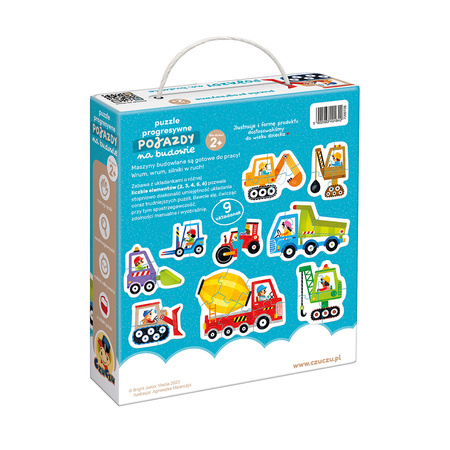 CZUCZU Progressive Puzzle Vehicles on Construction Site for Children 2+ 91842