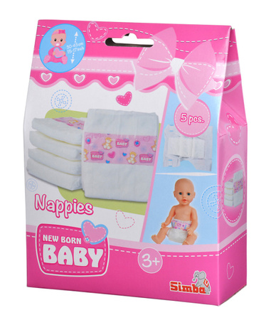 Doll diapers - set of 5 pieces 556-0019