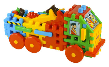 Children's building blocks animal truck 25869