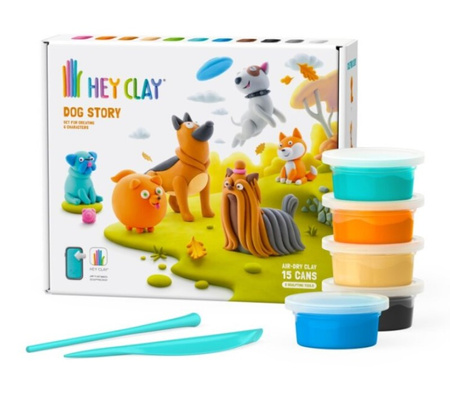 TM TOYS HeyClay Psy pâte à modeler 15 canettes 07094 - plaisir créatif pour les enfants