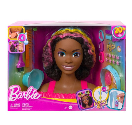 Barbie tête coiffante bouclée néon HMD79