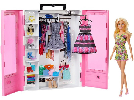 Armoire Barbie pour vêtements avec la poupée GBK12