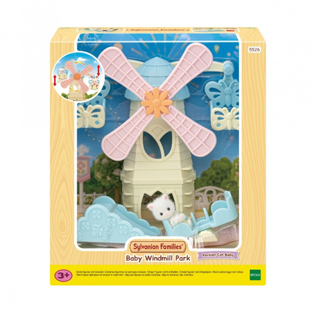 SYLVANIAN Windmill with carousel set+fig.05526 55267