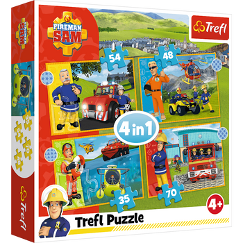 4in1 puzzle Fireman Sam the Brave 34387