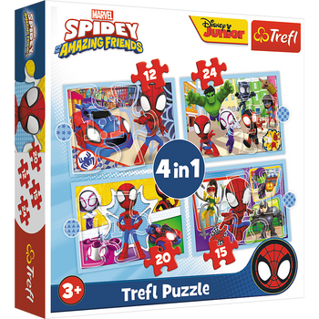 PUZZLE CUBES 4en1 L'équipage de Spidey 34611