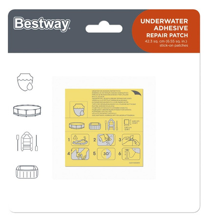 BESTWAY Kit de réparation patchs autocollants 6,5x6 B62091