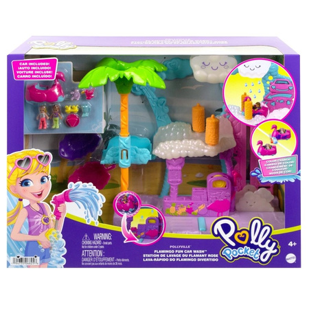 Ensemble de lavage de voiture Polly Pocket Flamingo HHJ05