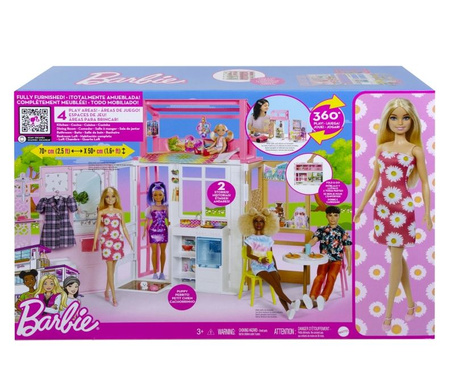 Barbie Compact Doll House HCD48