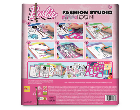 Barbie Sketchbook Fashion Studio Style Icon 12839 – Ensemble de création de mode