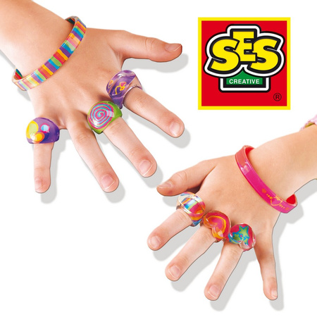 Bagues et bracelets arc-en-ciel pour enfants 01007