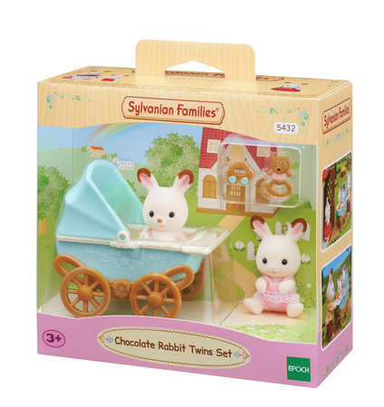 Sylvanian Families Rabbit Twins with Stroller 05432