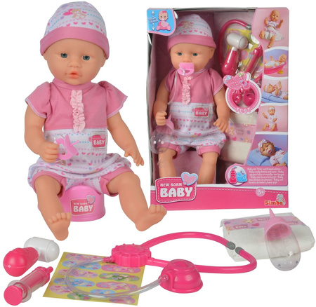 Poupée New Born Baby avec accessoires médicaux 503-2355