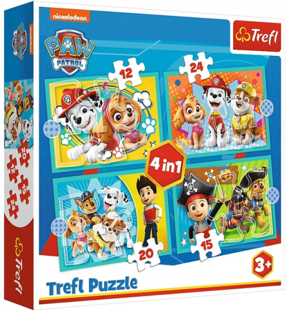 Puzzle 4 en 1 Paw Patrol Équipage Joyeux 34346