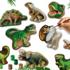 Moulages en plâtre de dinosaures avec peintures 01403