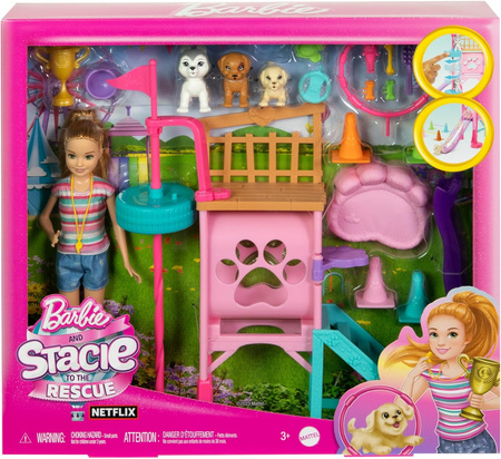 MATTEL Barbie Dog playground + Stacie doll HRM10