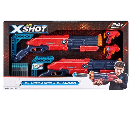 Lanceur X-SHOT Excel Double Vigilante 24 fléchettes 36584