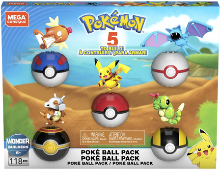 MATTEL MEGA CONSTRUX Pokemon Poke Ball 5-pack GHP85 - Block Set