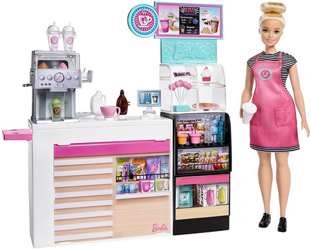 Barbie Café Set + Poupée GMW03 - Jouets pour enfants