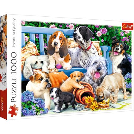 Puzzle 1000 pièces Chiens dans le jardin 10556